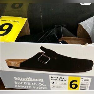 Aquatherm Black Suede Clogs
